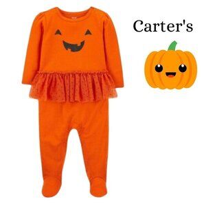 Carter's Pumpkin Footie One Piece - Baby Girl Halloween Pumpkin Tutu Long Sleeve